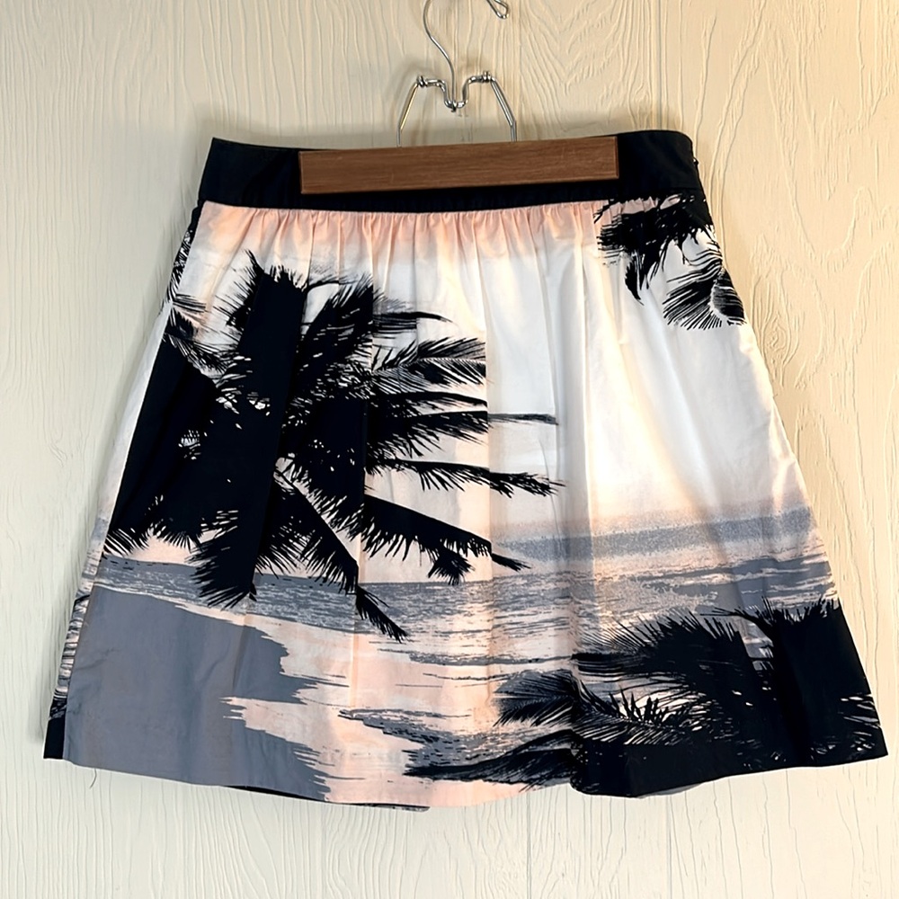 Banana Republic Factory Tropical Palm Tree Mini Skirt